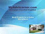 Book Property Classified Ad in Newspaper