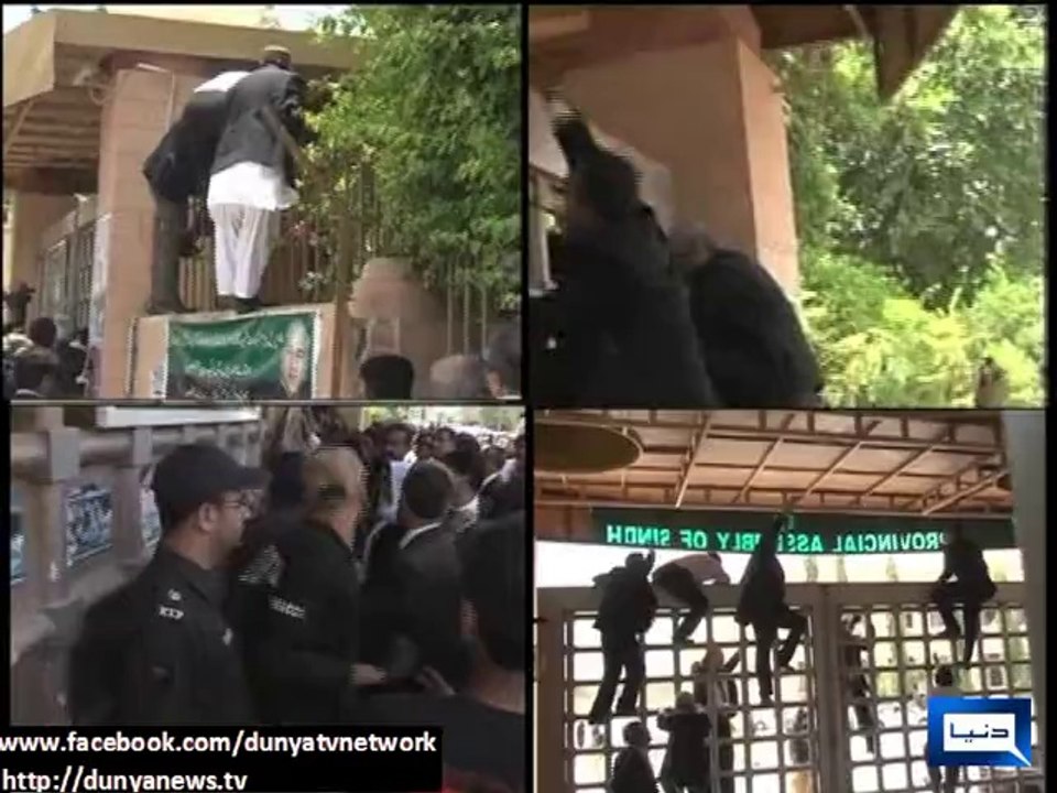 Dunya News- Lawyers stage protest outside Sindh Assembly against target killing