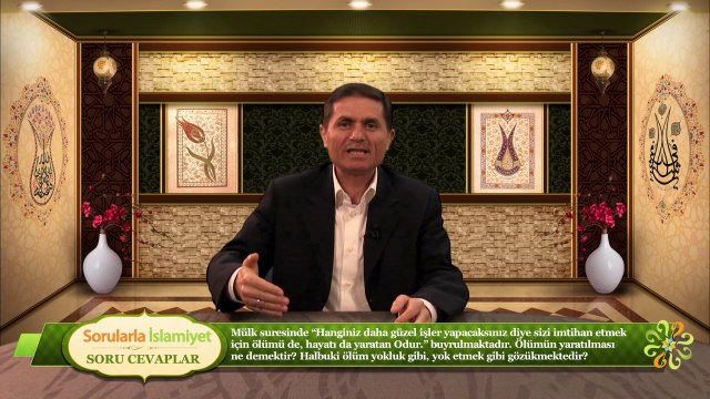 Mülk süresinde Hanginiz daha güzel işler yapacaksınız diye sizi imtihan etmek için ölümü de, hayatı da yaratan Odur. Ölümün yaratılması ne demektir? Halbuki ölüm yokluk gibi, yok etmek gibi gözükmektedir?