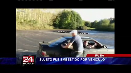 VIDEO: hombre es embestido por vehículo en campeonato de manejo extremo