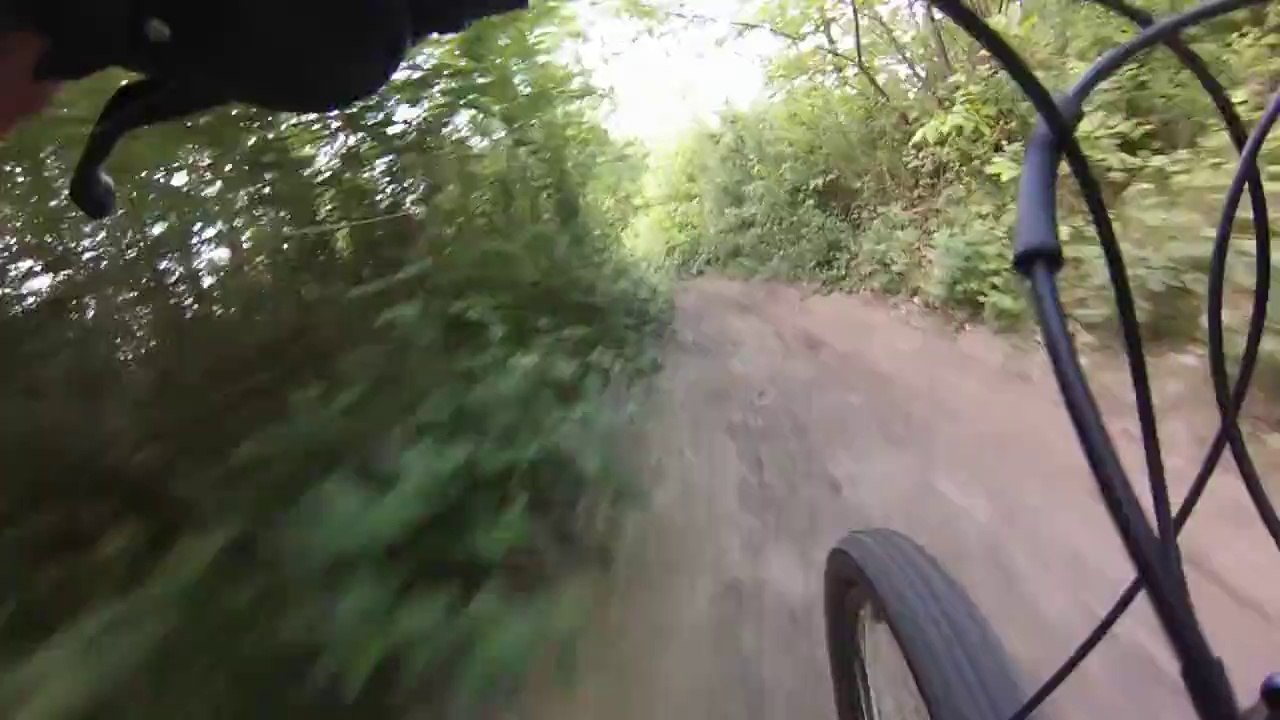 Descente en vélo dans les bois de pouillon