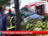 Rize'de Düğün Konvoyundaki Kaza