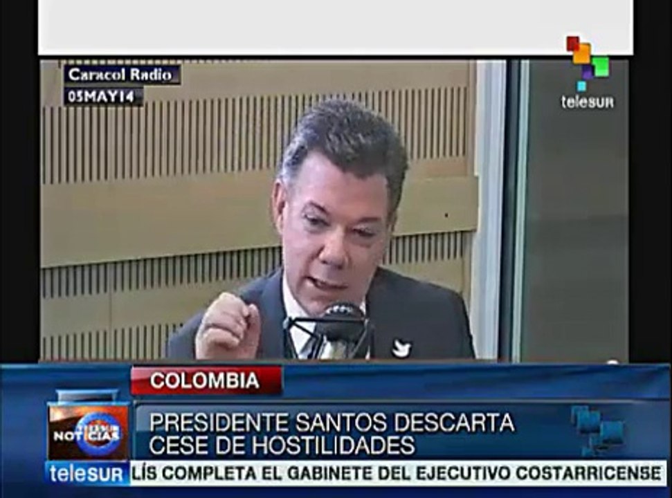Presidente Santos descarta cese de hostilidades con las FARC