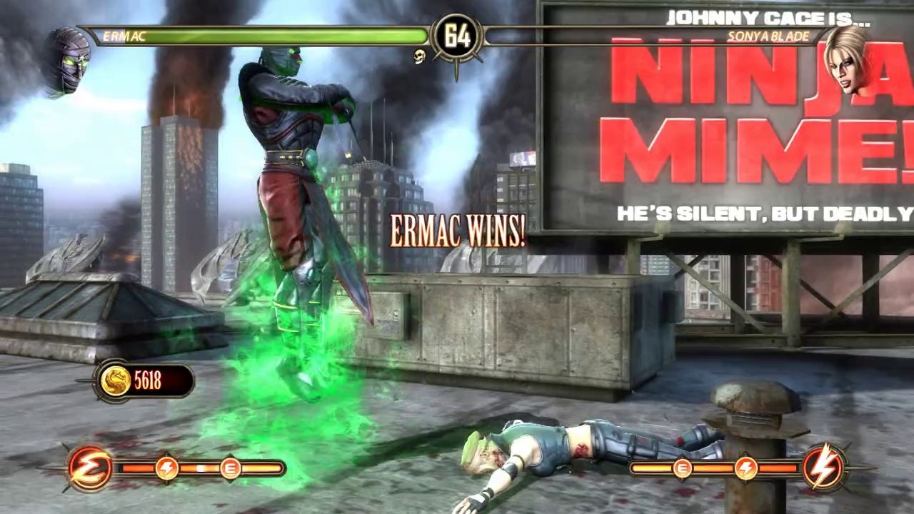 Mortal Kombat Komplete Edition. Ermac vs Sonya Blade