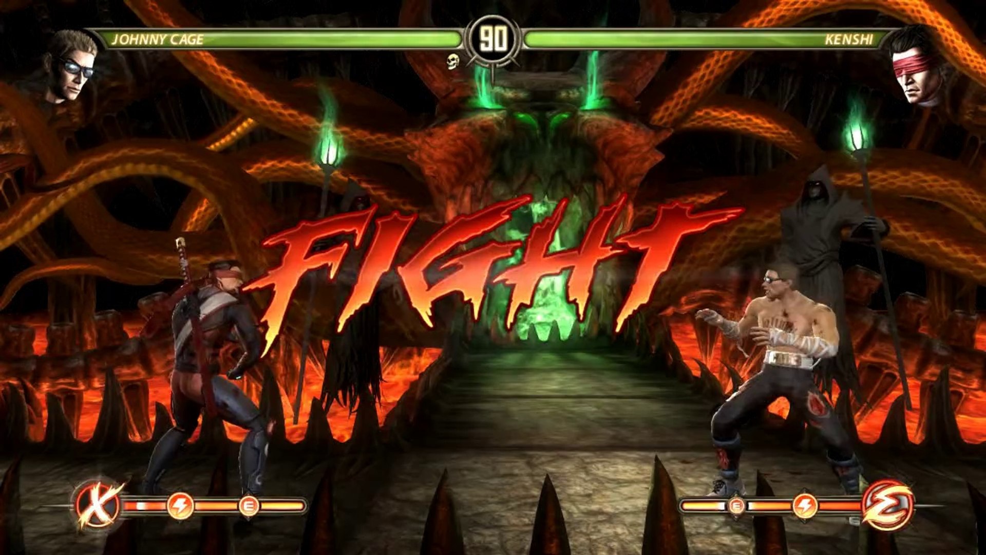 Mortal Kombat Komplete Edition. Johnny Cage vs Kenshi