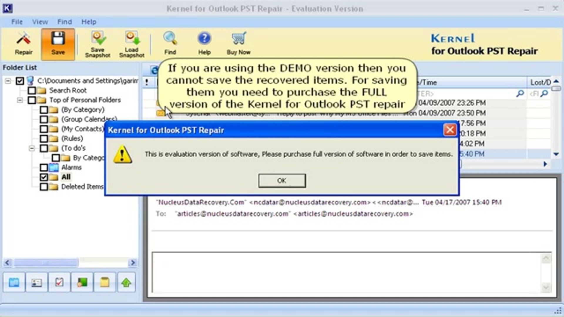 ⁣Repair Corrupted and Damaged Outlook PST Files - Kernel for Outlook PST Repair