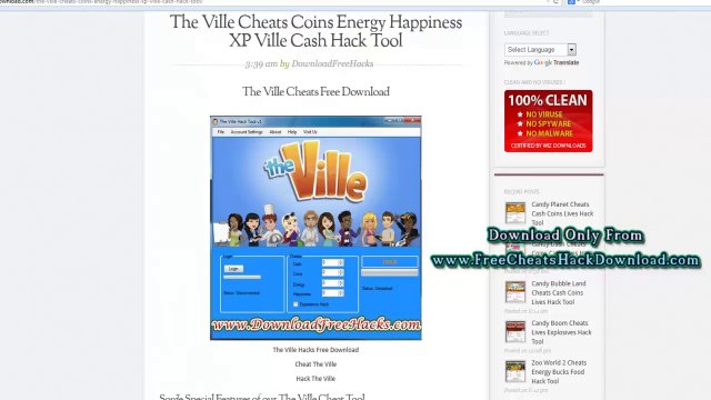 The Ville Hack Tool 2014 Updated (No Survey Download)