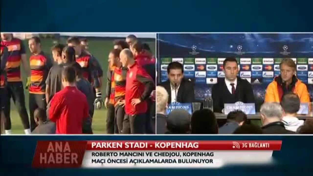 Roberto Mancini ve Chedjou Kopenhag maçı öncesi basın toplantısı!