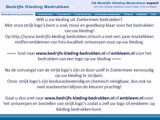 Kleding bedrukken Zoetermeer