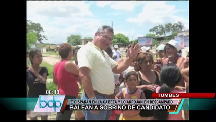 Balean en la cabeza a sobrino del candidato al Gobierno Regional de Tumbes