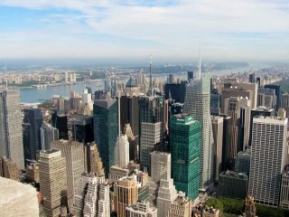 New York vue du ciel et de la mer