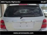 2003 Toyota Highlander Used SUV Baltimore Maryland | CarZone USA