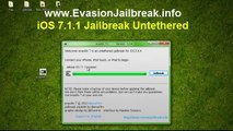 Evasion iOS 7.1.1 JAILBREAK for iPhone 4S, iPad 3, iPod touch, iPhone 4/4S/5/5s/5c