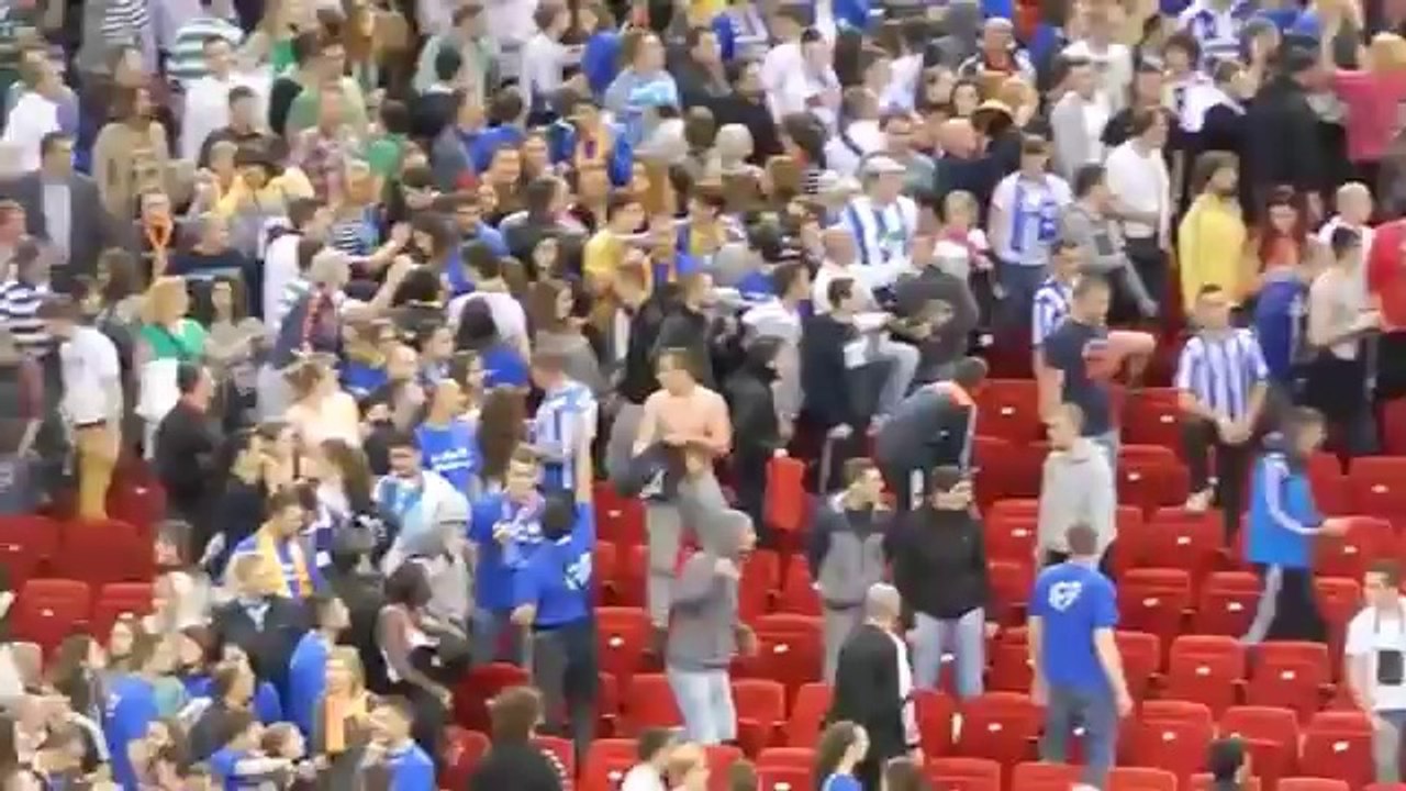 Incidents supporters Buducnost - Final4 Ligue des Champions Budapest