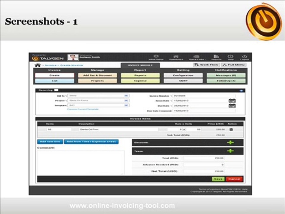 Online Invoicing Software - Talygen