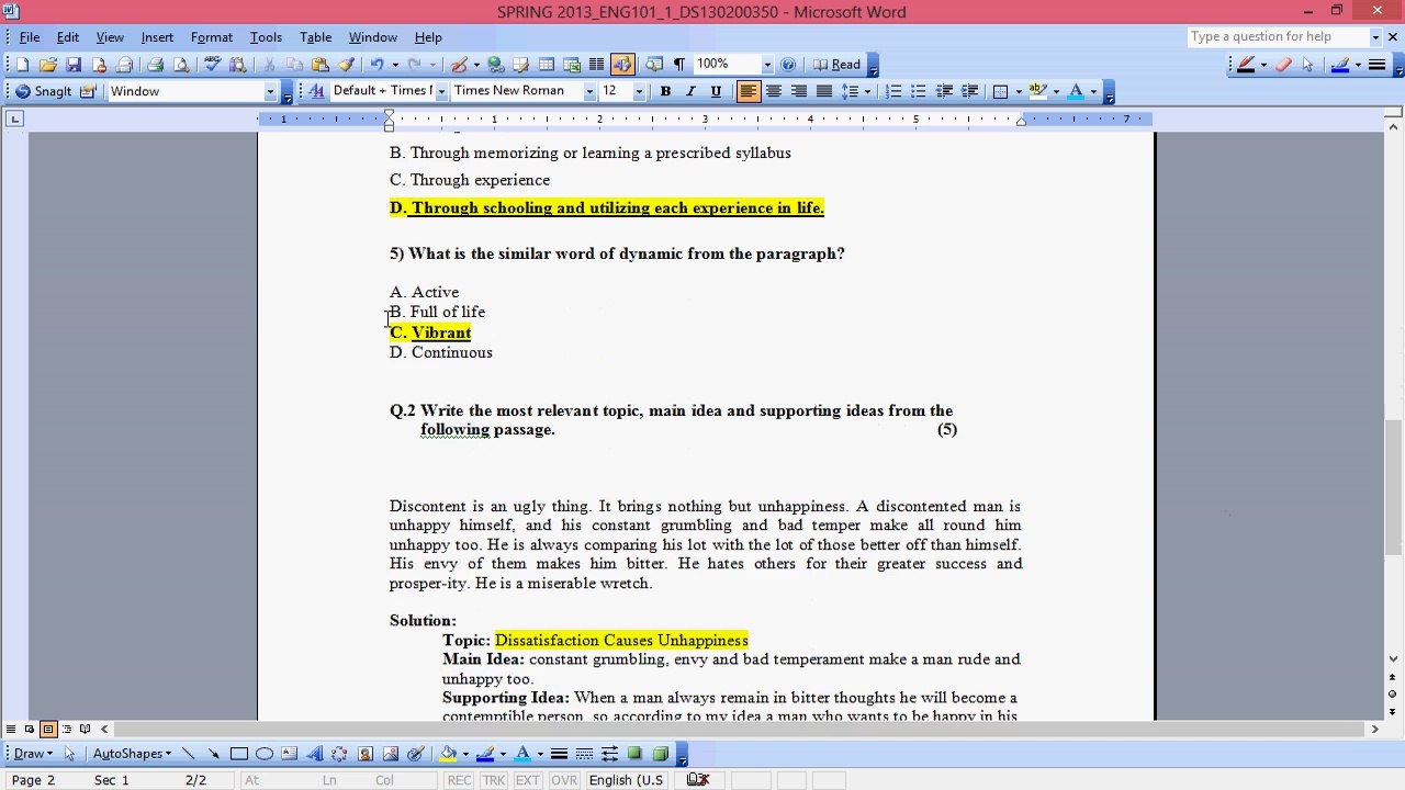 Header & Footer  - Microsoft Word