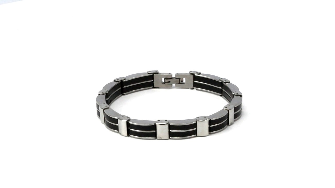 Striker Two-Tone Silver Chain Bracelet for Men