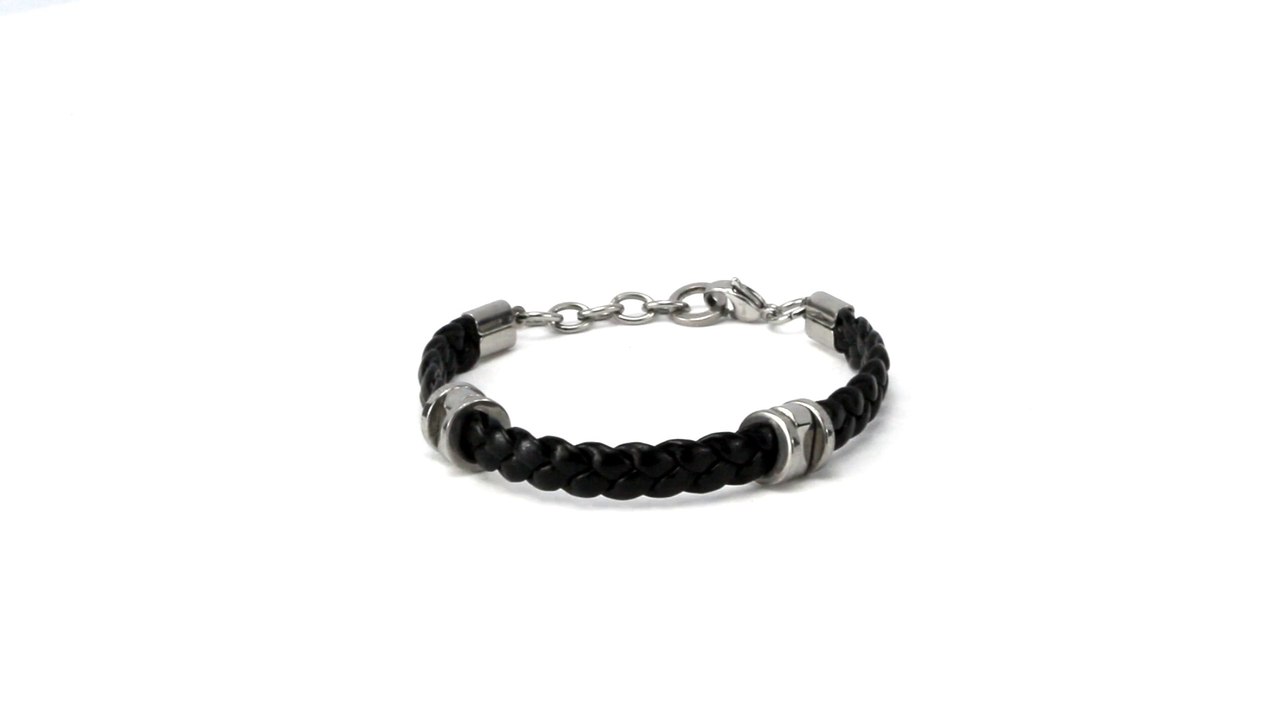 Leone Black Braided Bracelet for Young Boys