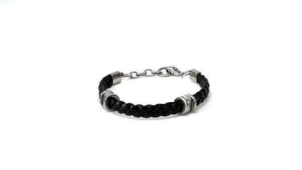 Leone Black Braided Bracelet for Young Boys
