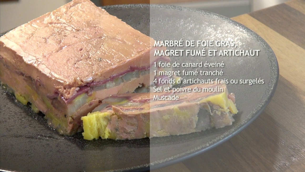 Recette de Marbré de foie gras, magret fumé et artichaut - 750 Grammes
