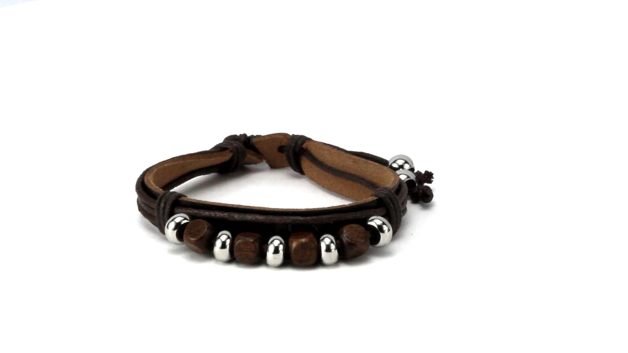 Regan Brown Multi-strand Bracelet with Beads for Men