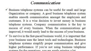 Business Telephone Systems for smooth communication