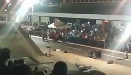 Terrible FMX crash !   a speaker hit by a motorcycle!