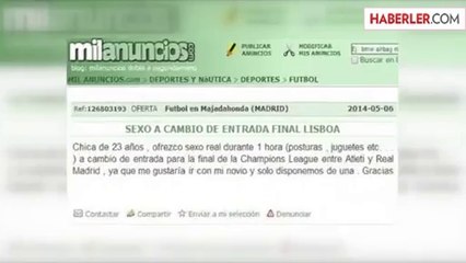 Şampiyonlar Ligi Finali İçin Seks İlanı