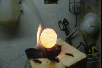 Red Hot Nickel Ball On Ice