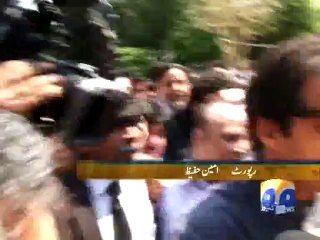 Imran Khan With his supporters outside Lahore Highcout-07 May 2014