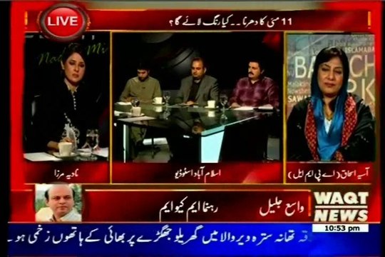 WAQT Indepth Nadia Mirza with MQM Wasay Jalil (06 May 2014)
