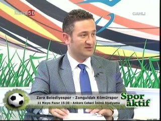 Ergüder Sümbüloğlu Kanal 58'de Zonguldak maçı öncesi