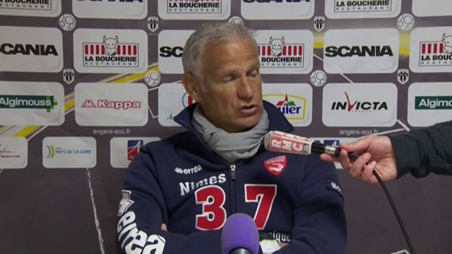 Conférence de presse Angers SCO - Nîmes Olympique (2-3) : Stéphane MOULIN (SCO) - René MARSIGLIA (NIMES) - 2013/2014