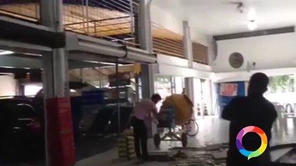 Revoltado, ex-BBB Dhomini quebra peças de cerâmica em loja de material de construção