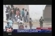 Violentas protestas exigen salida del rector en universidad de Huamanga