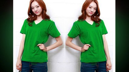 Áo thun trơn cổ tim khoe dáng thon - aothunsn.com