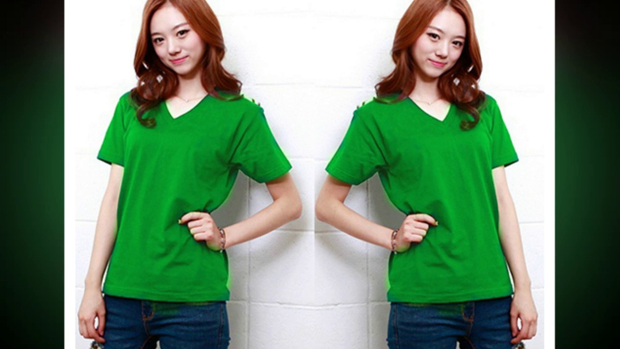 Áo thun trơn cổ tim khoe dáng thon - aothunsn.com