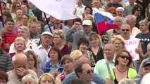 Donetsk: manifestation des séparatistes prorusses