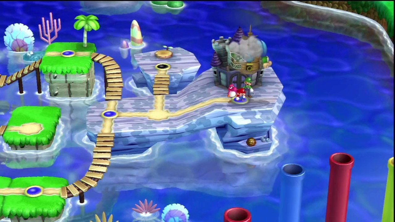 New Super Mario Bros. U - Mer Mentalo - 3-Château : Château torpille de Larry