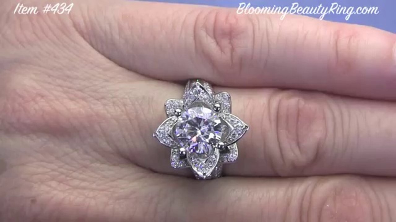 JEWELRY VIDEO 1.78 ctw. Original Large Blooming Beauty Flower Ring -- bbr434 11