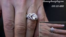 wedding ring 18k White Gold Designer Micropave Engagement Ring Setting 5
