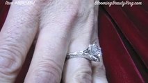 wedding ring 18k White Gold Lotus Flower Engagement Ring Setting 6