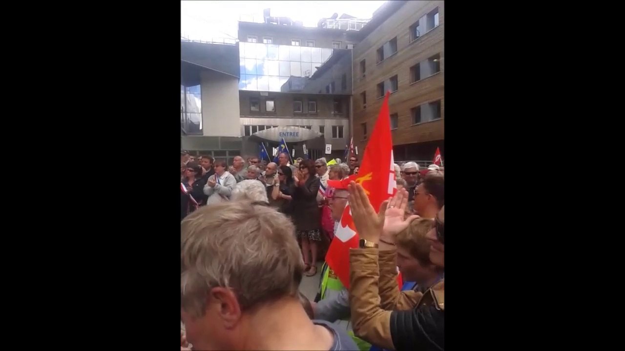 Intervention CGT du 31 mai 2014 pour la défense de la réanimation de l' Hopital de Briançon