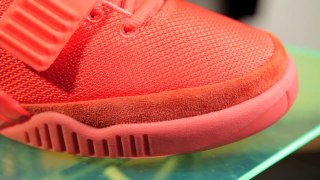 2014 cheap rare pair air yeezy 2 red october real compariso for sale