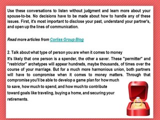 Financial Blog Corliss Group on 3 Financial Tips for Engaged Couples