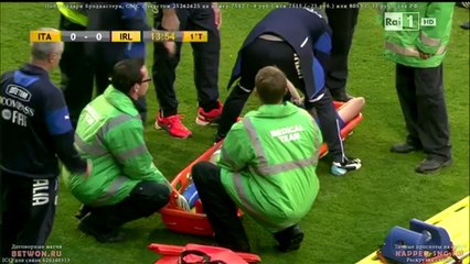 Riccardo Montolivo'nun ayağı kırıldı - Italya - Irlanda 0-0 (Hazırlık maçı) 31.05.2014