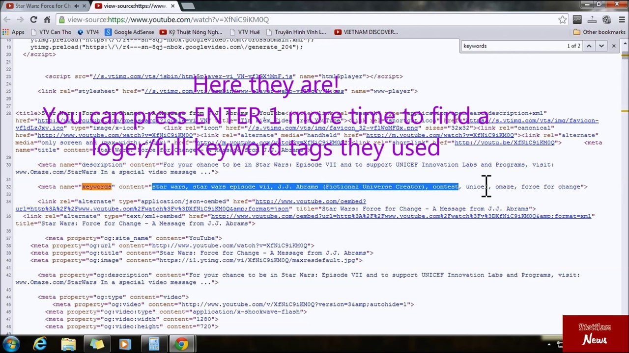 How to find tags and keywords from any youtube videos