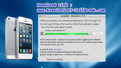 Untethered Evasion 1.0.8 Tool For iOS 7.1.1 Jailbreak Final Release IPhone 5/5c/5s Iphone 4 IPhone 4S,IPad3