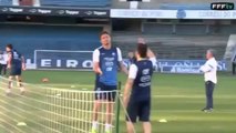 France prepare for Brazil by playing Football Tennis