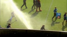 Brugge mascot knocked over by sprinkler | Belgium Pro League Goals & Highlights